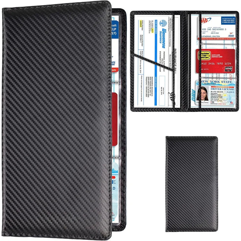 Car Registration and Insurance Card Holder, Vehicle License Document Glove Box Compartment Organizer, Interior Car Accessories