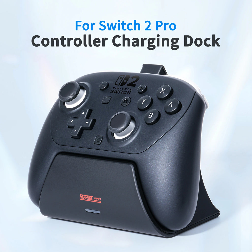 Controller Charging Dock for Nintendo Switch 2 Pro Controller, Dual USB-C Charging Station with LED Indicator, Anti-Slip Stand