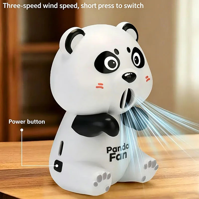 Cat Monkey Panda Model Electric Fan Hanging Cup Hair Dryer Portable Rechargeable Three level Wind Speed Adjustable Boy Girl Toys