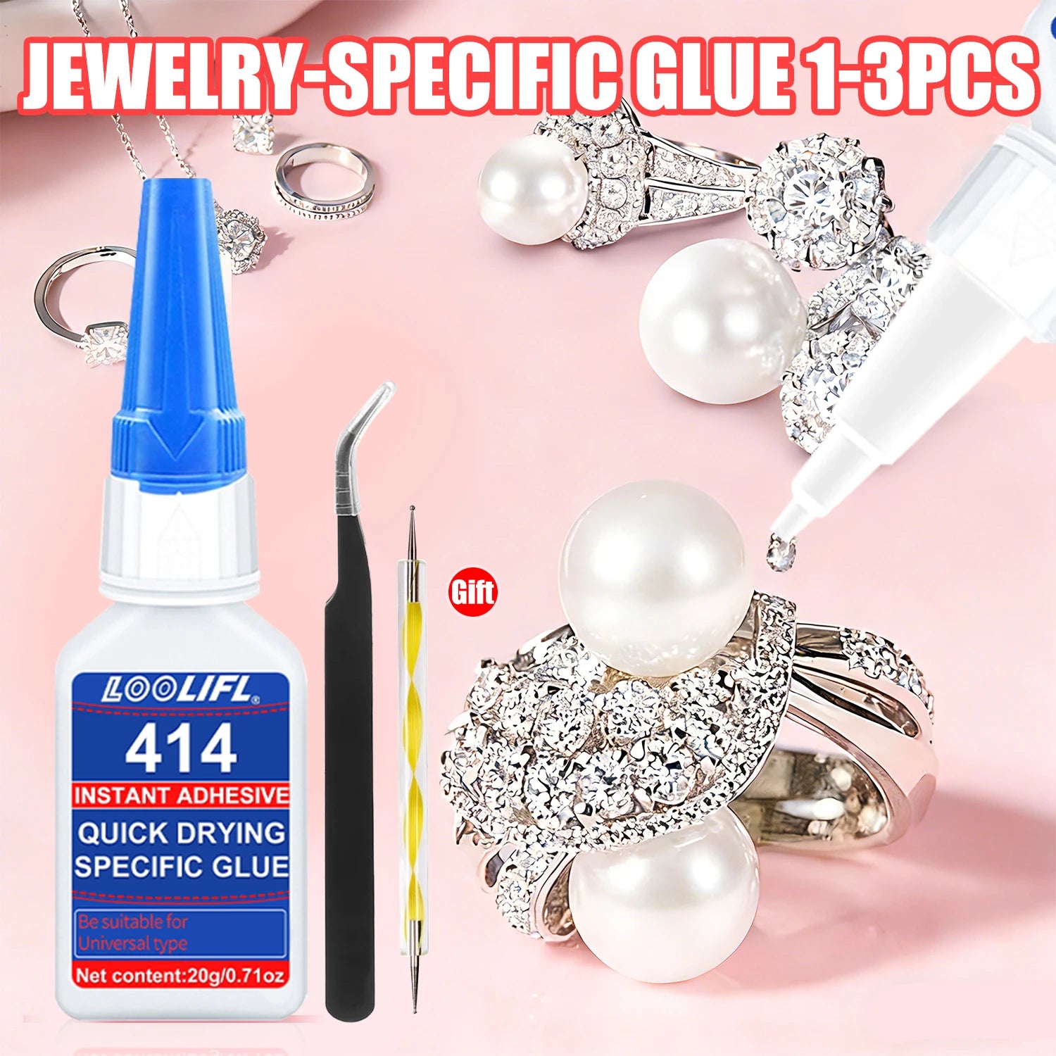 20ml 414 Super Glue Instant Strong Multi-Purpose Adhesive for Jewelry Repair DIY Craft Making Fast Drying