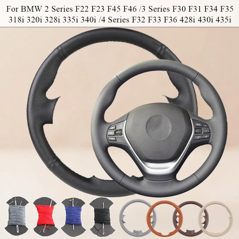 DIY Customized Anti-Slip Car Steering Wheel Cover For BMW 3 Series F30 F31 F34 F35 318i 320i 328i 335i 340i Microfiber Leather