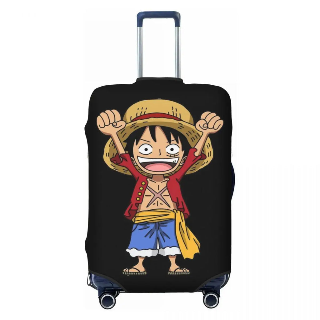 The Cheerful Pirate Flashing Victory Signs Suitcase Cover Flight Anime One Piece Elastic Luggage Case Cruise Trip Protection