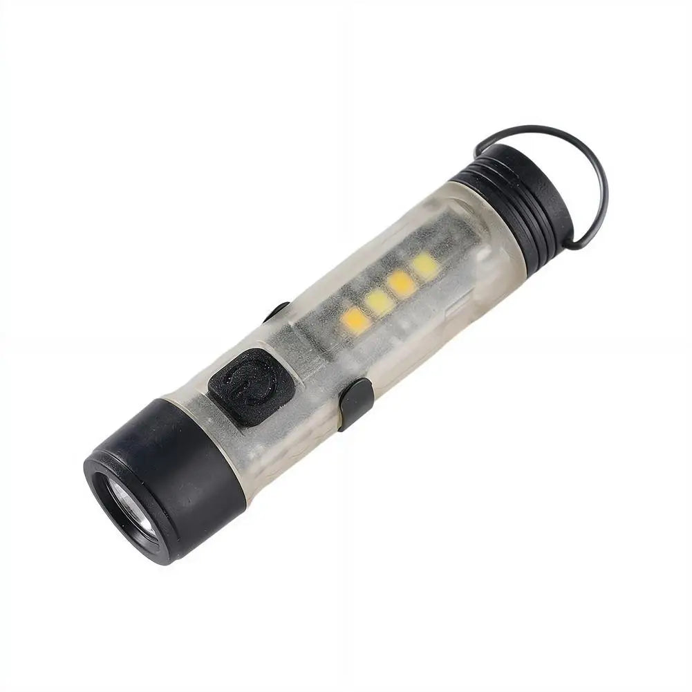 Pocket Mini Flashlight Outdoor LED Key Clip Cap Torch Long Endurance USB Rechargeable Emergency For Hiking Camping Trail