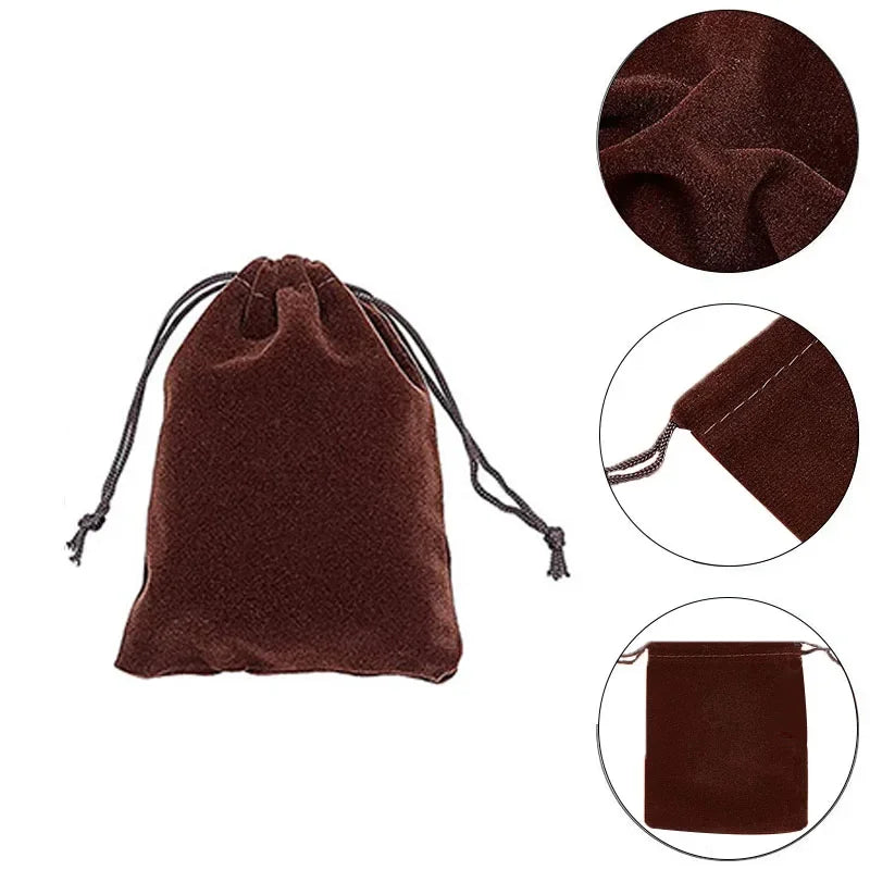 10Pcs/set Short Plush Dice Bag  Drawstring Bags For Tarots Card Jewelry Board Games RPG Game Dice High-grade Flannel Packet