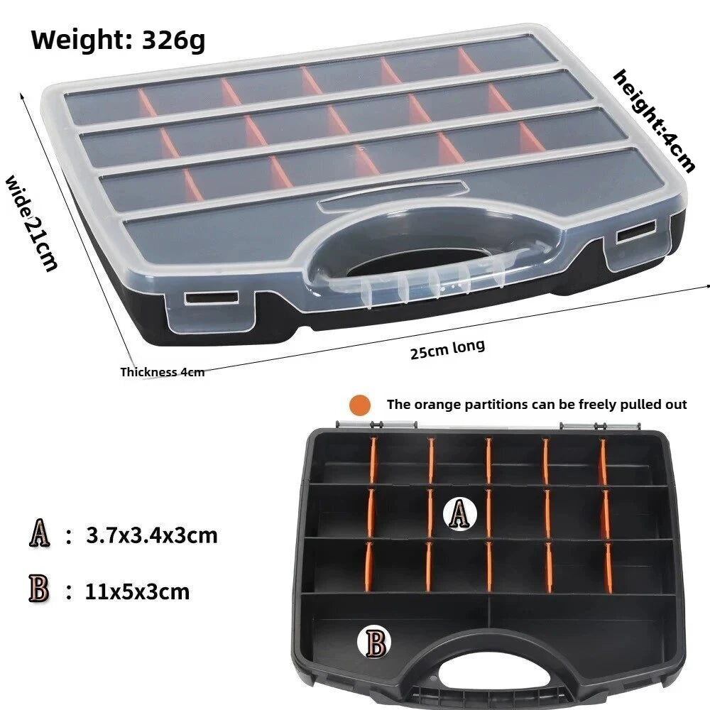 Multi-Compartment Organizer Box For Screws & Small Parts - Durable Plastic Hardware And Jewelry Storage Case Compact To Store