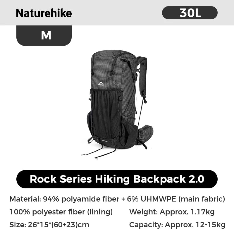 Naturehike Rock 2.0 Hiking Backpack Large Capacity Outdoor Backpack for Leisure Sports and Travel Climbing Camping Backpack