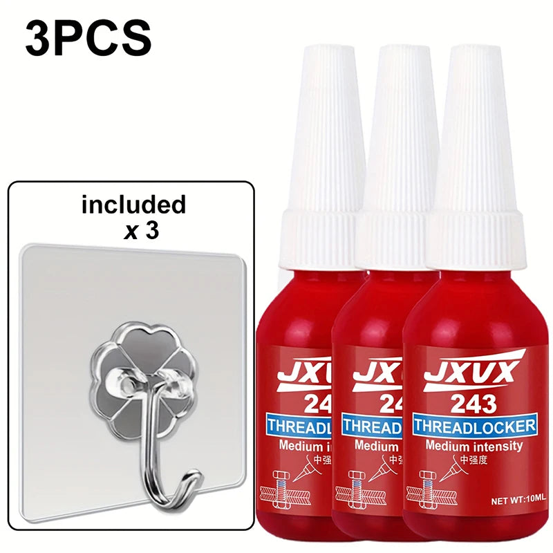 243 Blue Threadlocker Adhesive (Equivalent to Loctite) Anti-vibration and Anti-loosening Adhesive For Metal Threaded Assemblies High Temperature and Oil Resistant 50ml