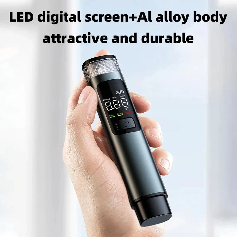 2-in-1 LED Indicator Automobile Alcohol Tester Breathalyzer Breath Detector with Safety Hammer Emergency Window Breaker