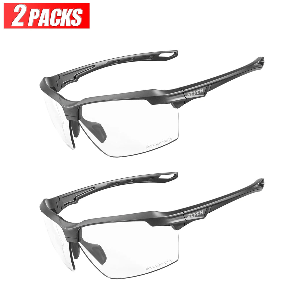 3PACKS SCVCN Hiking Eyewear Photochromic Cycling Sunglasses Glasses Bike MTB Bicycle Golf UV400 Sports Glasses for Men Women