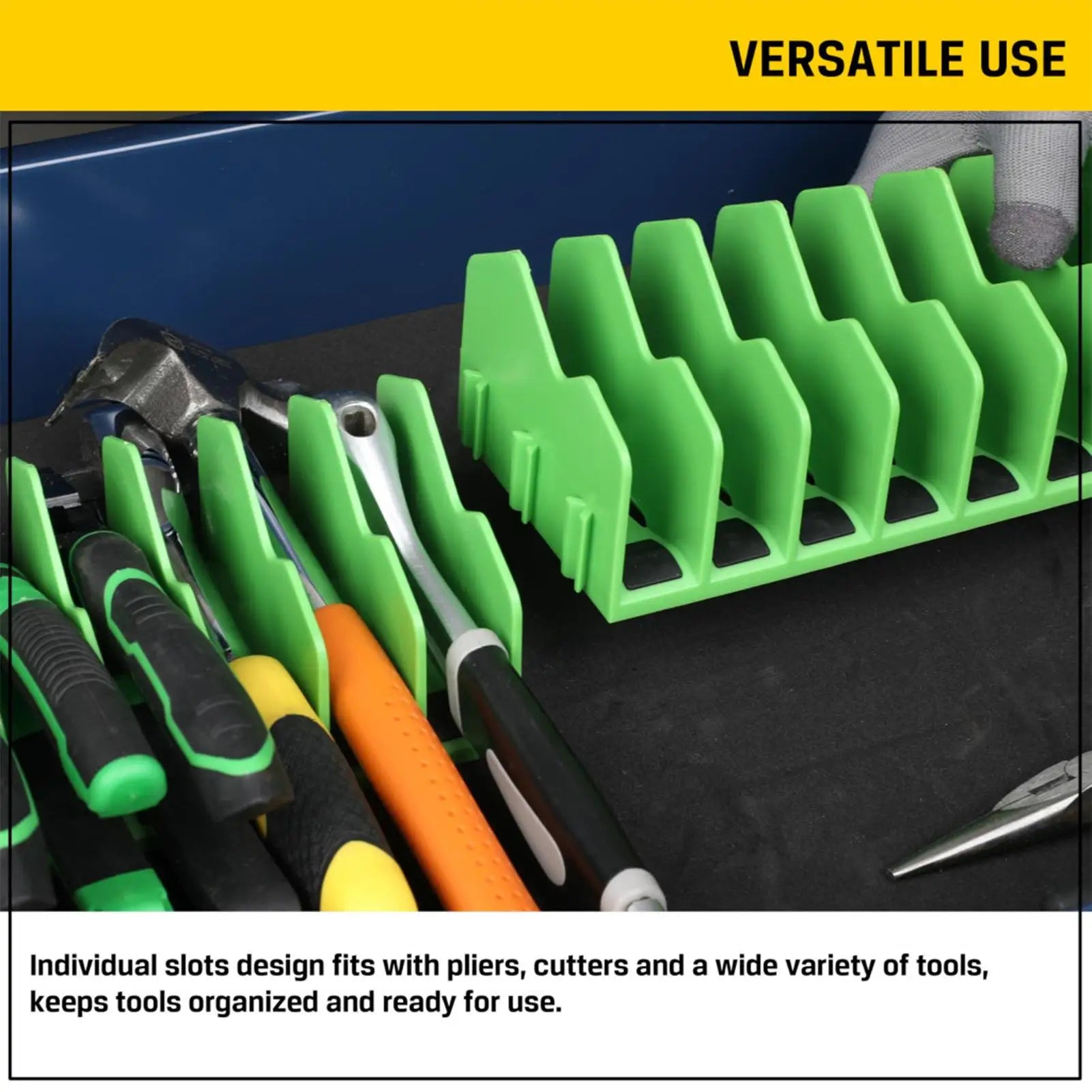 1Pcs Plier Organizer Rack 10-Slot Tool Organizer with Non-Slip Rubber Base Tool Drawer Toolbox Storage Workshop Accessory
