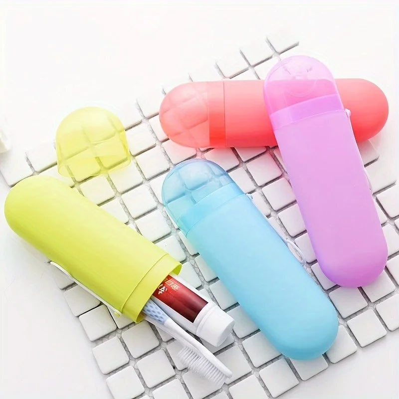 2/1 Travel Toothbrush Toothpaste Case Cover Holder Portable Hiking Camping Toothbrush Storage Box Wash Cup Cosmetic Capsule Case