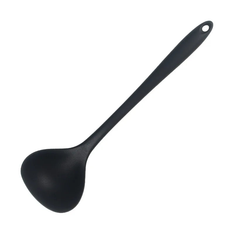 1/7pc Silicone Kitchen Utensil Set Non-Stick Spatula, Soup Ladle, Slotted Turner & 4 Tools | 450 ° F Heat-Resistant, Dishwashe S