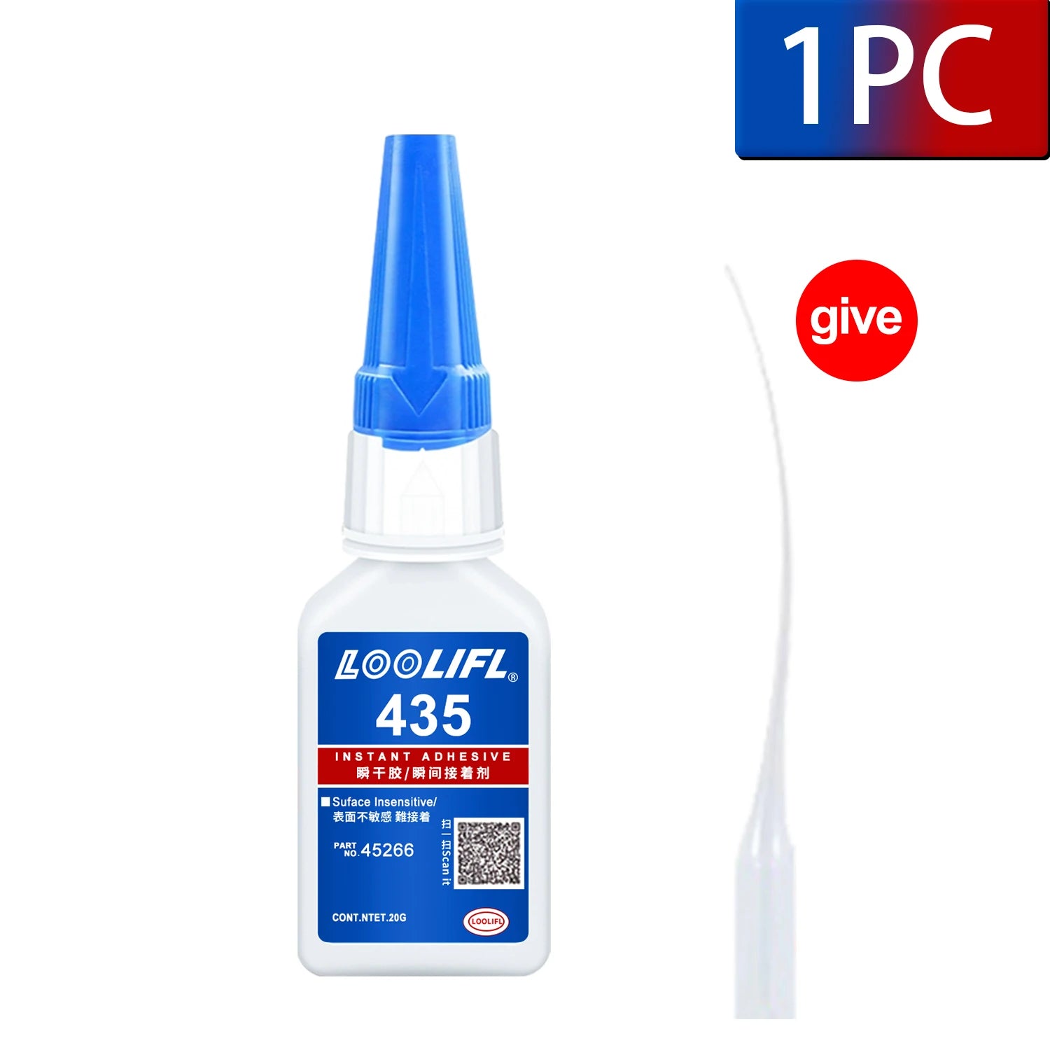 LOOLIFL 20g 435 Super Glue Quick-drying Cyanoacrylate Instant Leather Rubber DIY Wood Metal Strong Bond Liquid Adhesive Tool