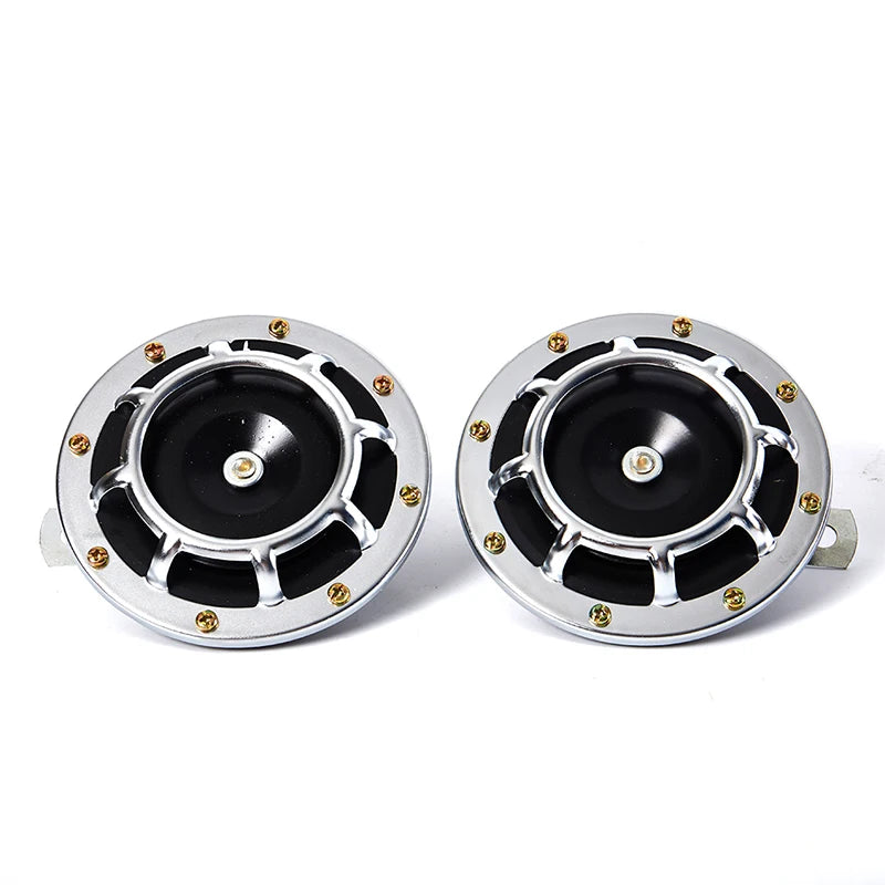 2Pcs Red Black Hella Super Loud Compact Electric Blast Tone Air Horn Kit 12V 115DB For Motorcycle Car