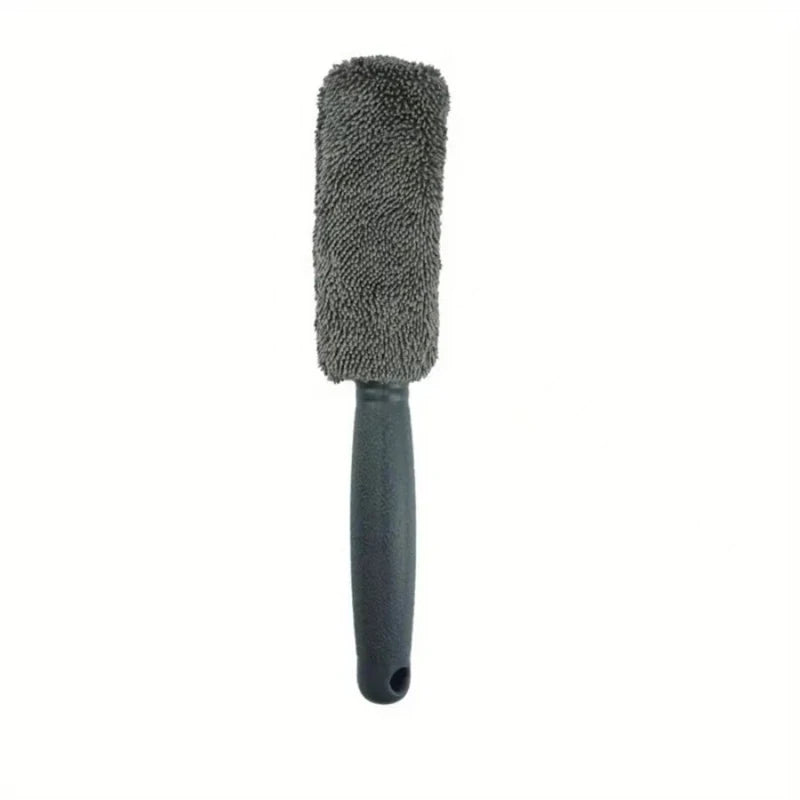 Car Wheel Wash Brush Portable Microfiber Tire Rim with Plastic Handle Auto Trunk Motorcycle Detailing Cleaning Accessories Tool