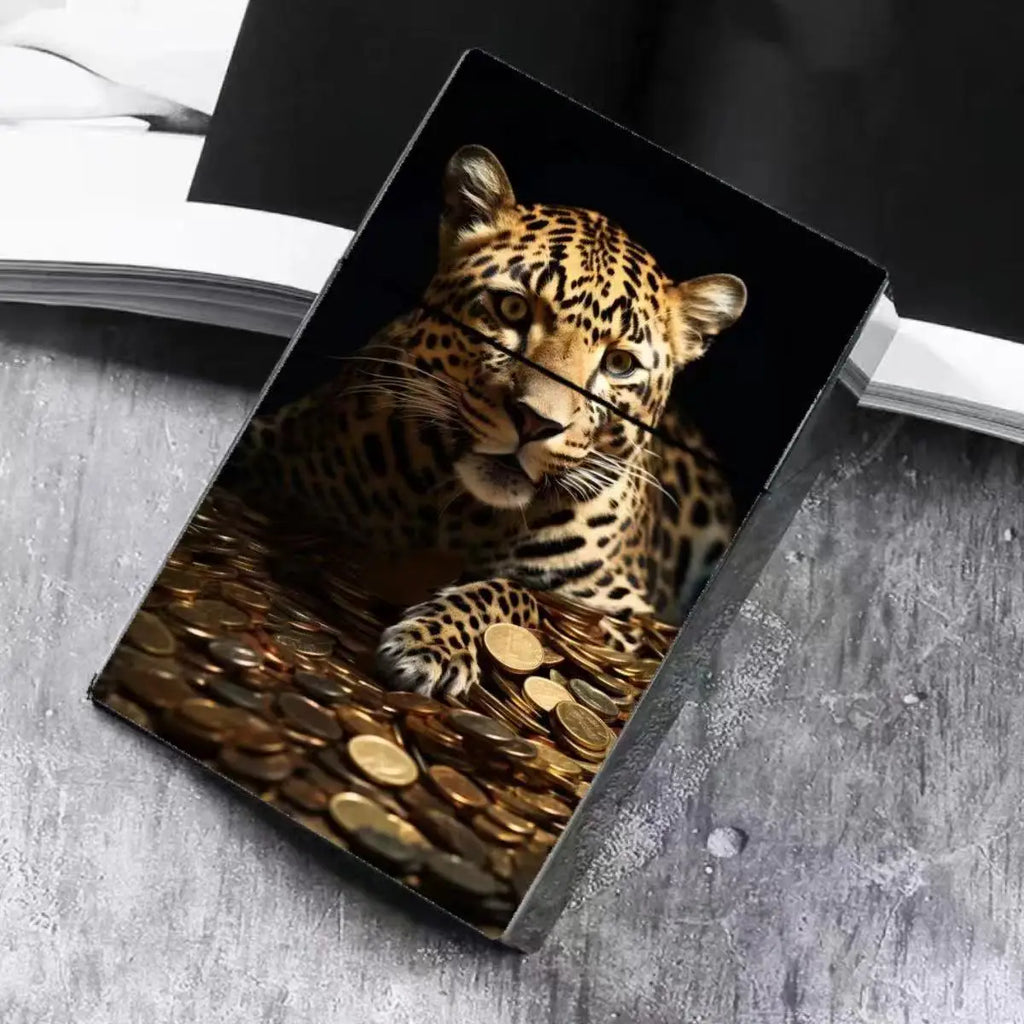 Ins Style Animal Print Cigarette Case for 20 King Size | 2-in-1 Card Holder& Crushproof Box | Cool Gift with Wild Pattern Design