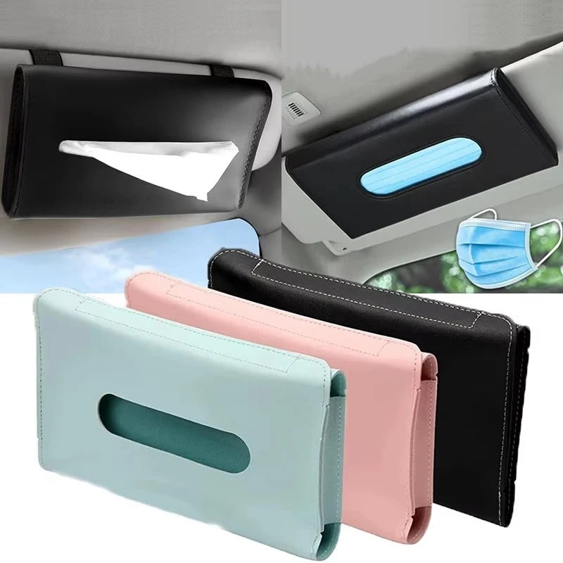 1/2/4Pcs Car Tissue Box Towel Sets Car Sun Visor Tissue Box Holder Auto Interior Storage Decoration for BMW Car Accessories
