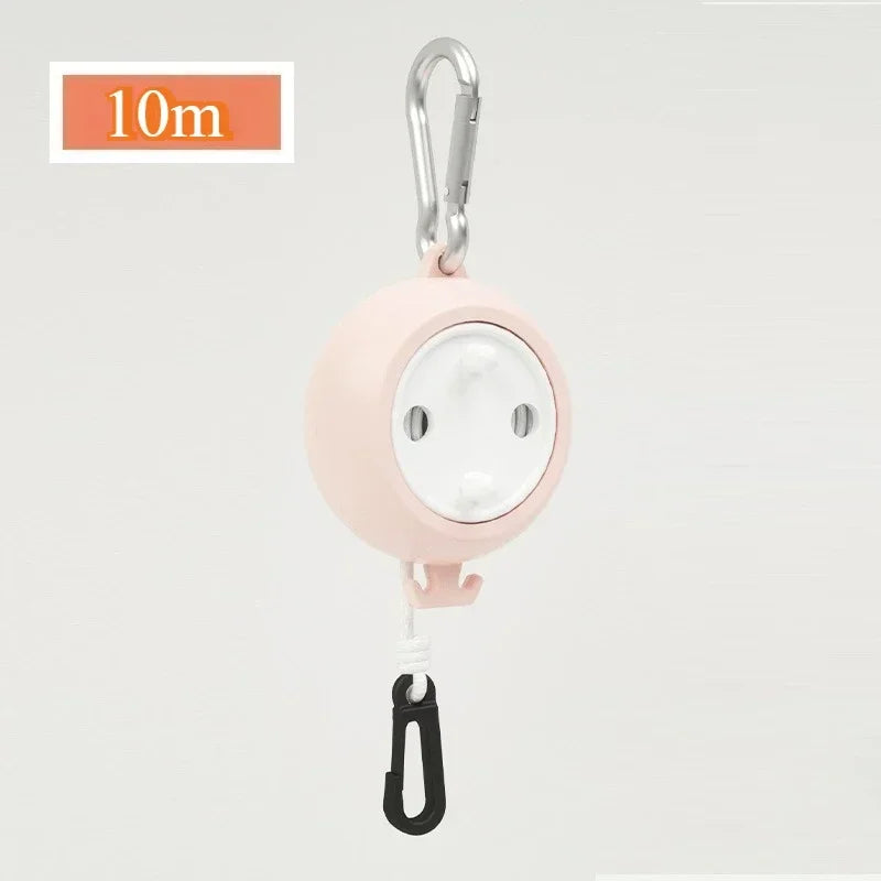Household Retractable Clothesline Portable 10m Outdoor Camping Clothesline Adjustable Laundry Drying Rope For Travel Hotel