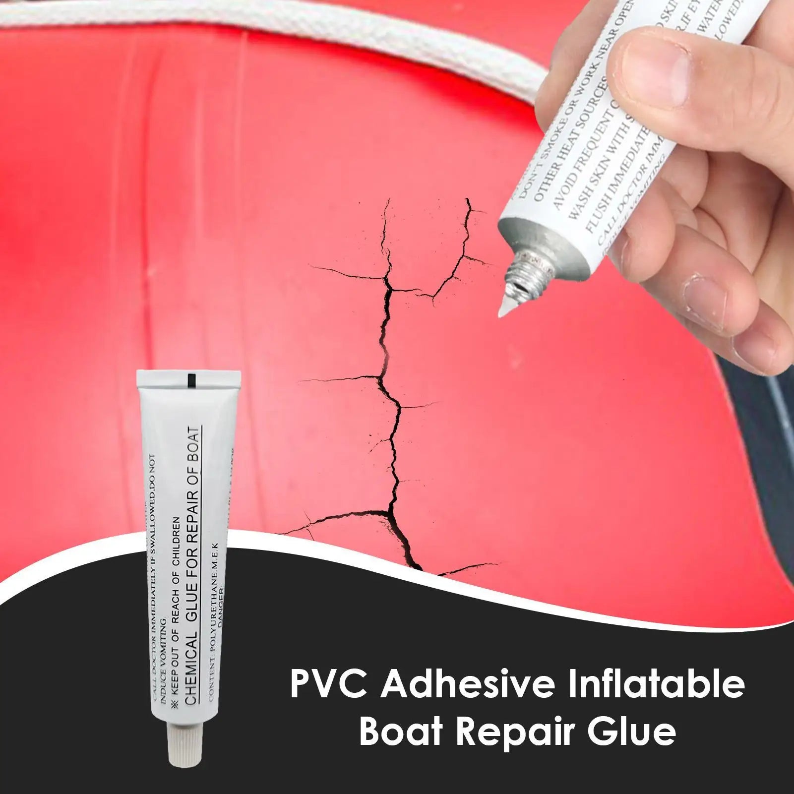30ml PVC Repair Glue for Boat Strong Adhesive Repair Tool PVC Glue for Inflatable Boat for Kayak Paddle Boat Inflatable Boat