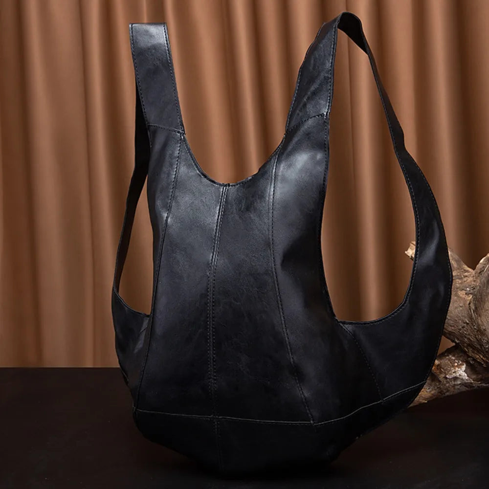 Crazy Horse Soft Leather Beetle Bag Backpack Large Capacity Anti-theft Travel Bag Multifunctional Waterproof Trendy Backpack