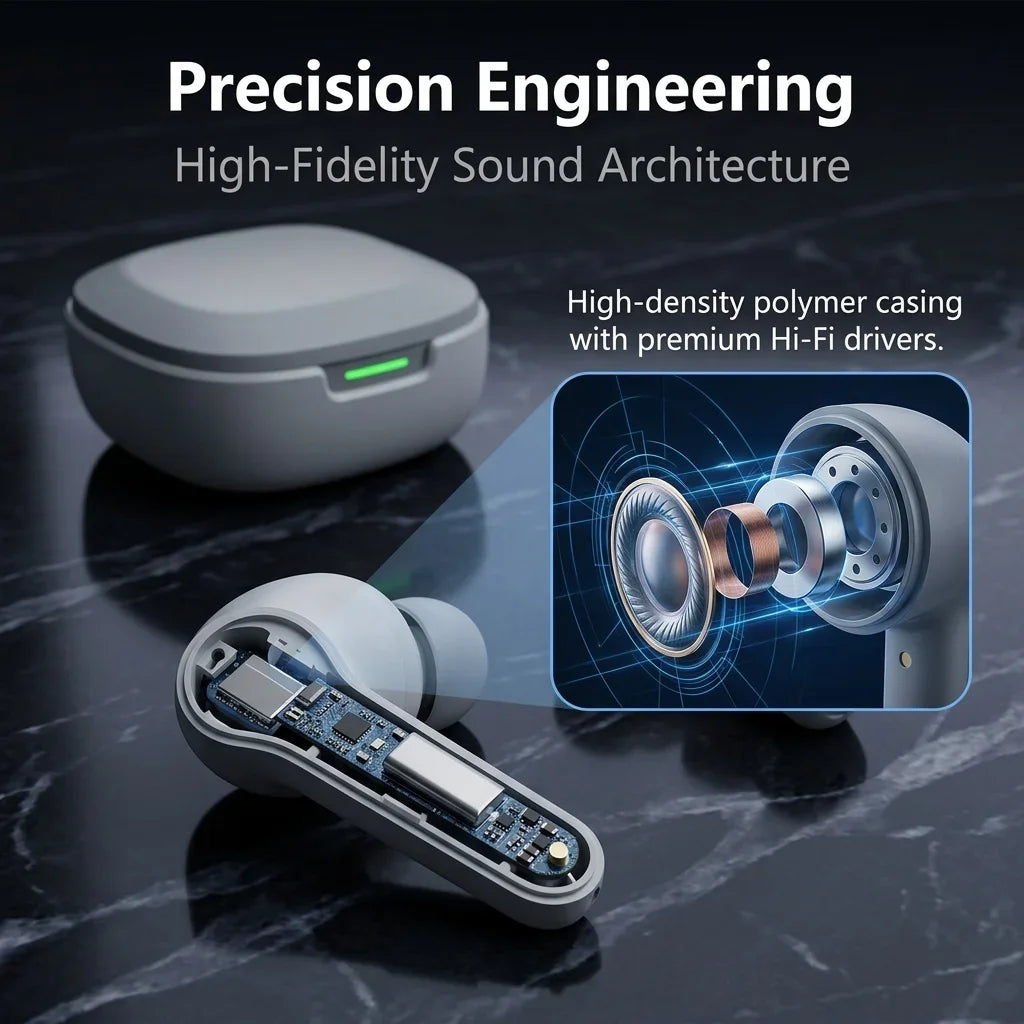 Wireless Bluetooth Earphones Low Latency Game Music Headphones HiFi Stereo Long Playback Headset TWS Gaming Earbuds HD Call Mic