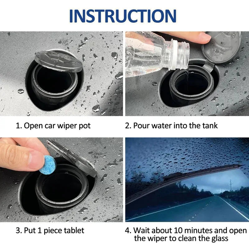 10/20/30/40/50/100pcs Car Windshield Glass Solid Cleaner Windscreen Wiper Effervescent Tablets Toilet Cleaning Car Accessories