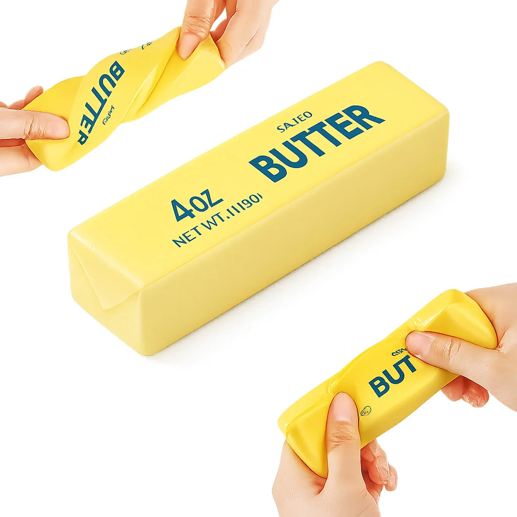 Squishy Butter Stick Fidget Toy Cheese Shape Sensory Stress Relief Toy Soft Elastic Squeeze Toy Fun Decompression Anxiety Relief