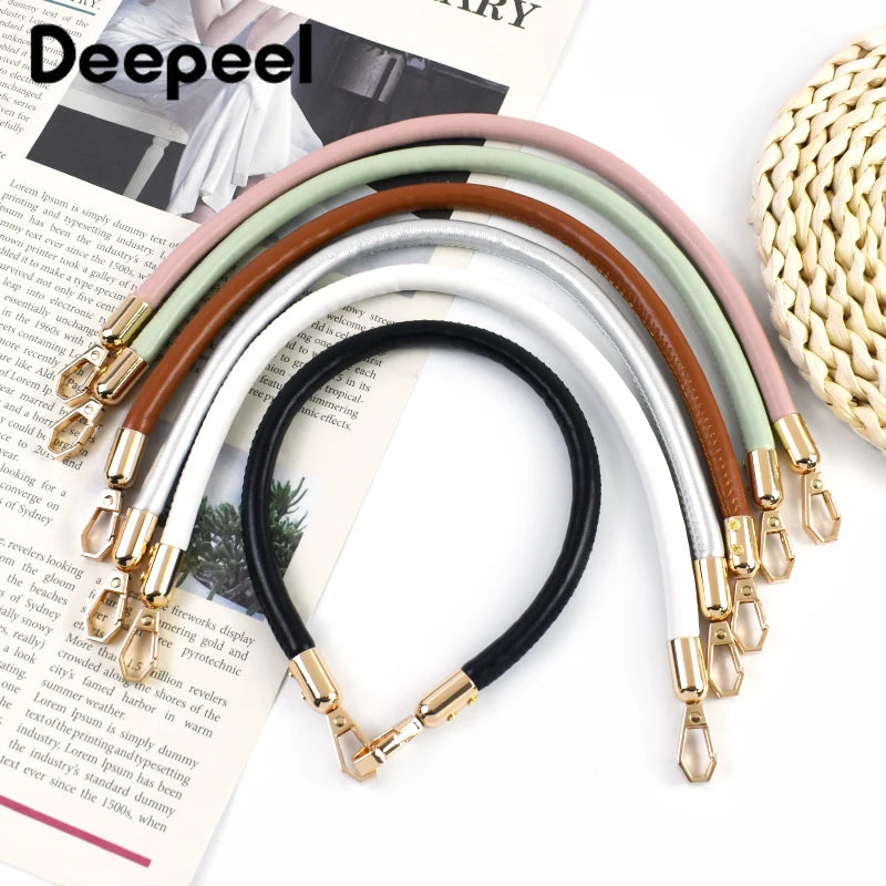 2Pcs 30/40/60/115cm Pu Leather Bag Handles Metal Hook Buckles Handbag Purse Replacement Shoulder Straps DIY Bags Accessories