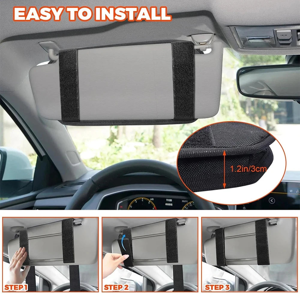 1PC Car Sun Visor Organizer Universal Car Sunshade Storage Clip for Car Accessories Storage Holder Molle Hunting Gears Bags