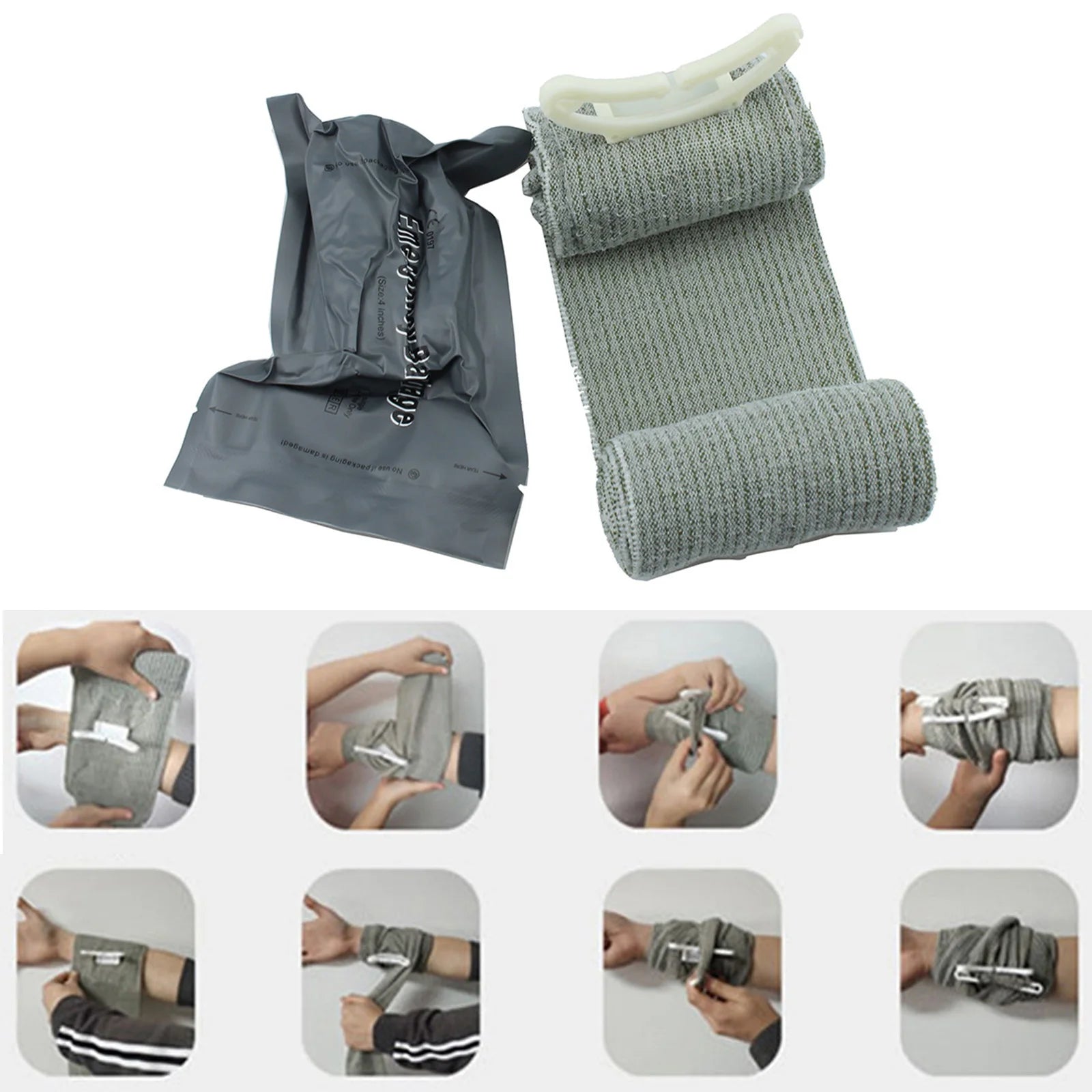 1-20Pcs 4/6inch Israel Bandage Outdoor First Aid Traumatic Hemostatic Bandage Emergency Training Swathe Camping Hiking