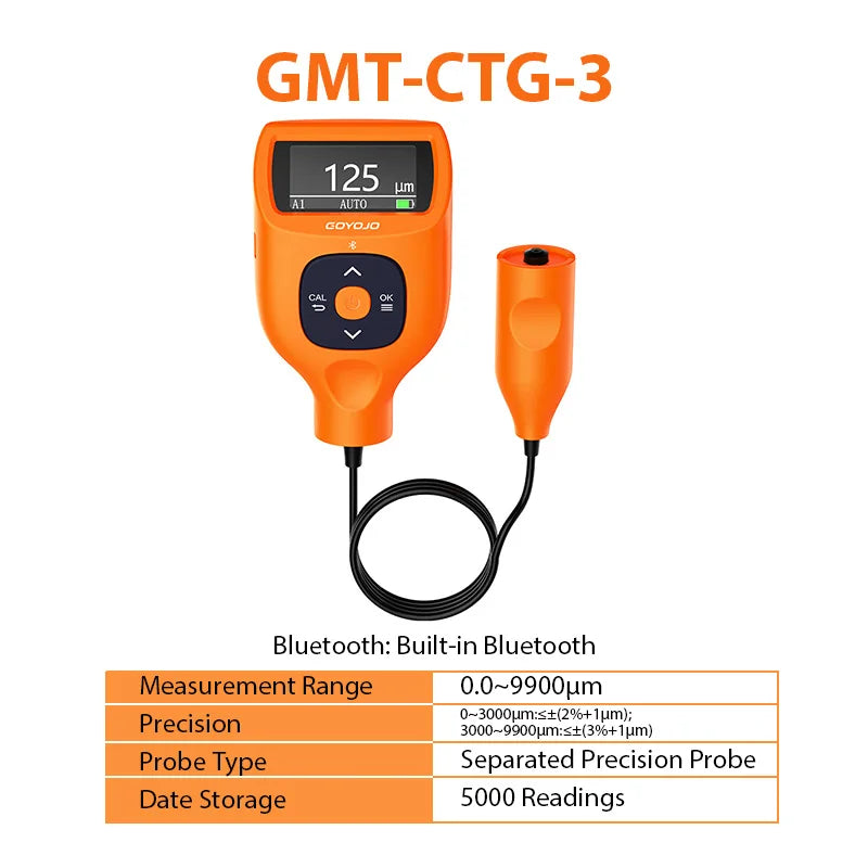 CTG-1 CTG-2 CTG-3 Car Paint Thickness Gauge 0-2000μm 0-79mils High Precision Coating Meter for Fe Al Zn Autoe Layer Detection