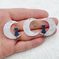 10pcs Acrylic Moon Cat Pendant DIY Accessories Earrings Accessories with Small Pendants