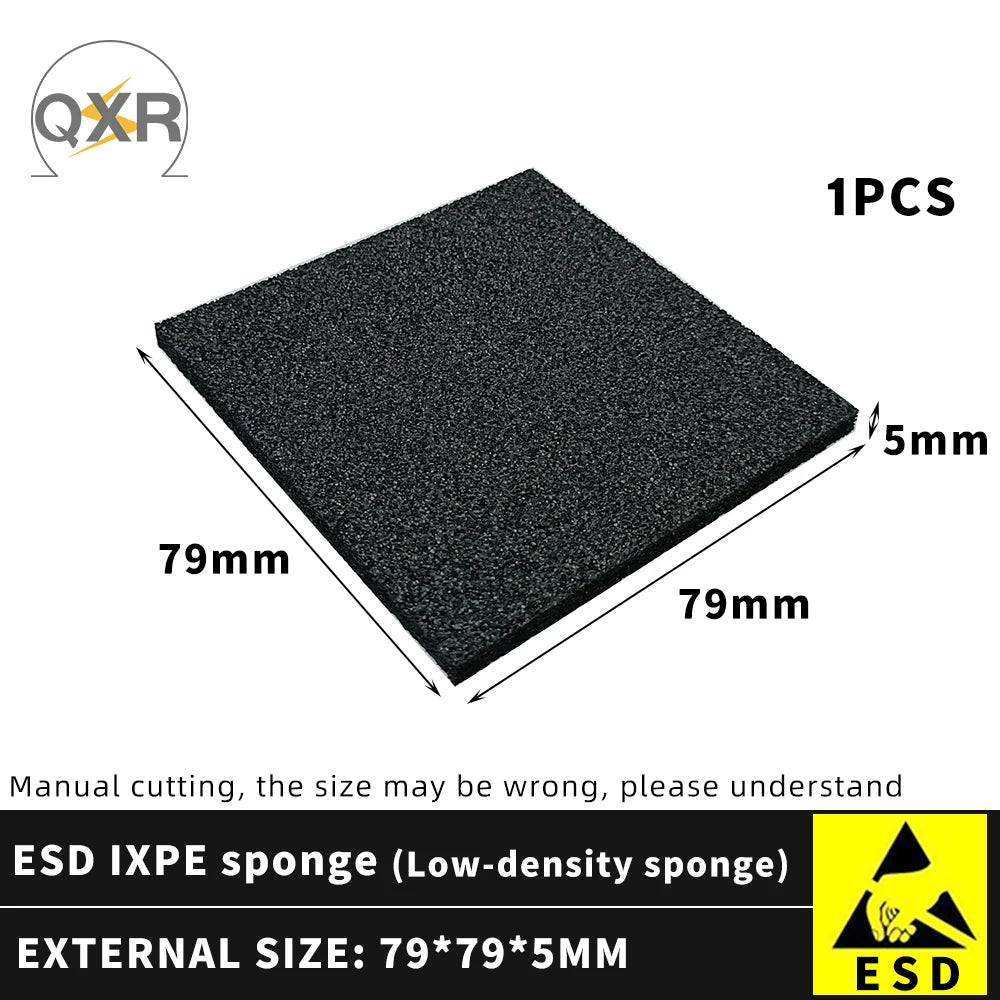 79X79MM black ESD low density IXPE sponge PCB board repair mat Solder stand mat semiconductor IC chip storage board