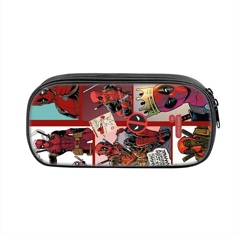 Popular Movies Deadpool Pencil Cases Fun Cartoon Anime Pen Box Bag for Student Big Capacity School Supplies Zipper Pencilcases
