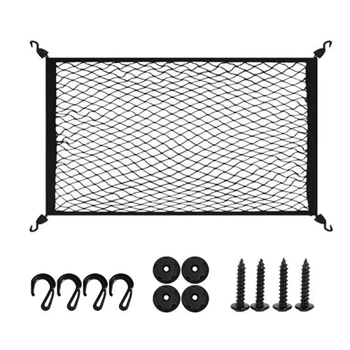 1 Pcs Car Storage Net 60x40cm Car Boot Net With 4 Hook Elastic Luggage Net Automotive Mesh Interior Accessories