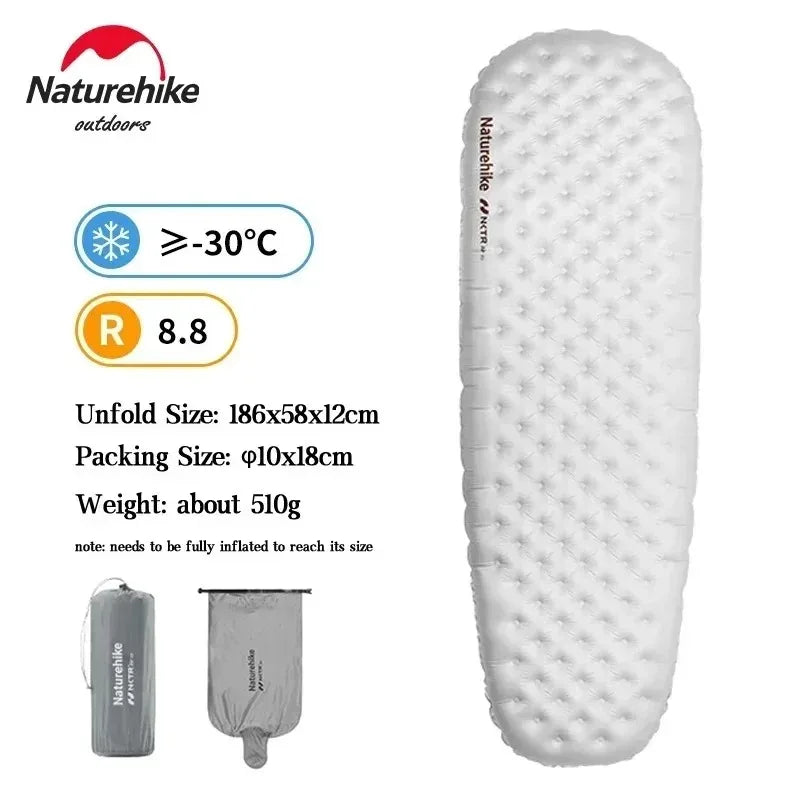 Naturehike Camping Mat 3.5/5.8/8.8 High R Value Ultralight Warm Inflatable Mattress Outdoor Portable Folding Inflatable Mats