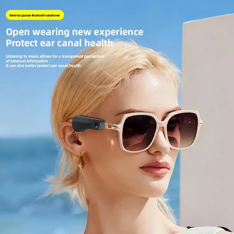 Bluetooth 5.3 Stereo Wireless Headphones Mic for External Glasses Headphones Headset Noise Reduce Handsfree Call Touch Headset