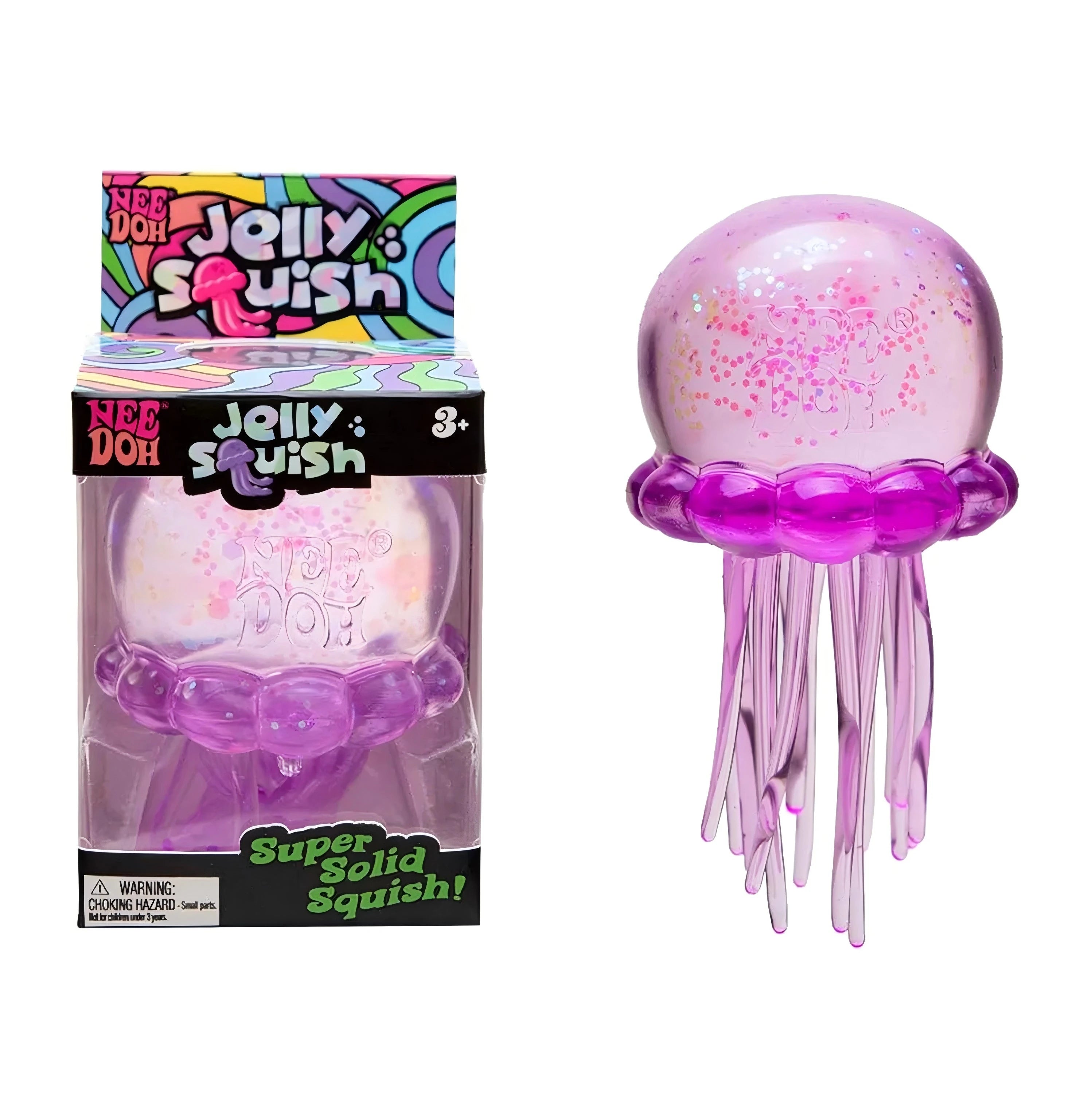 NeeDoh Trending Jellyfish & Cube Squish Toy, Soft Jelly Squeeze Stress Relief Fidget Toy, Sensory NeeDoh for Kids & Adults