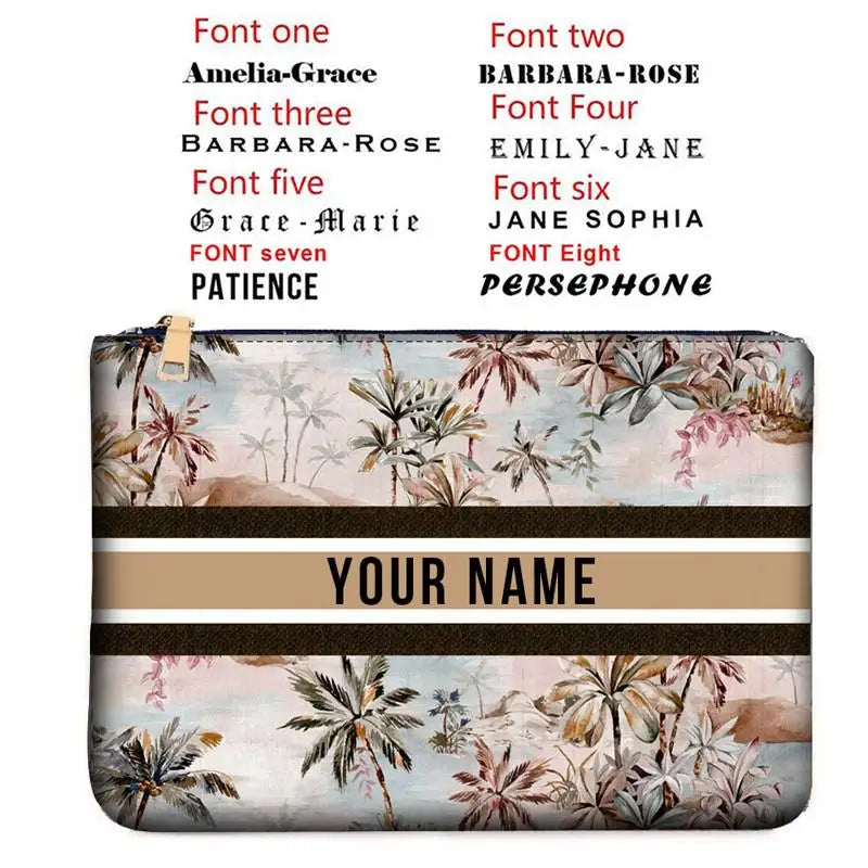 Canvas makeup bag WOMAN BAG Fashion Designer Party Clutch Personalized Custom Print Name Letter Beach Bag Travel Cosmetic Bag