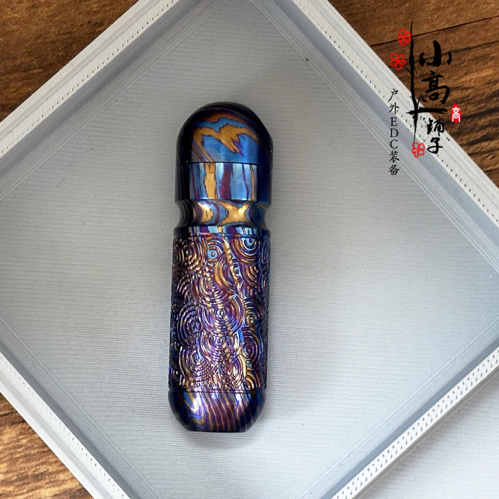 EDC Emergency Nitroglycerin Pill Case - Waterproof PEI/Titanium Capsule Pendant for Necklace & Keys