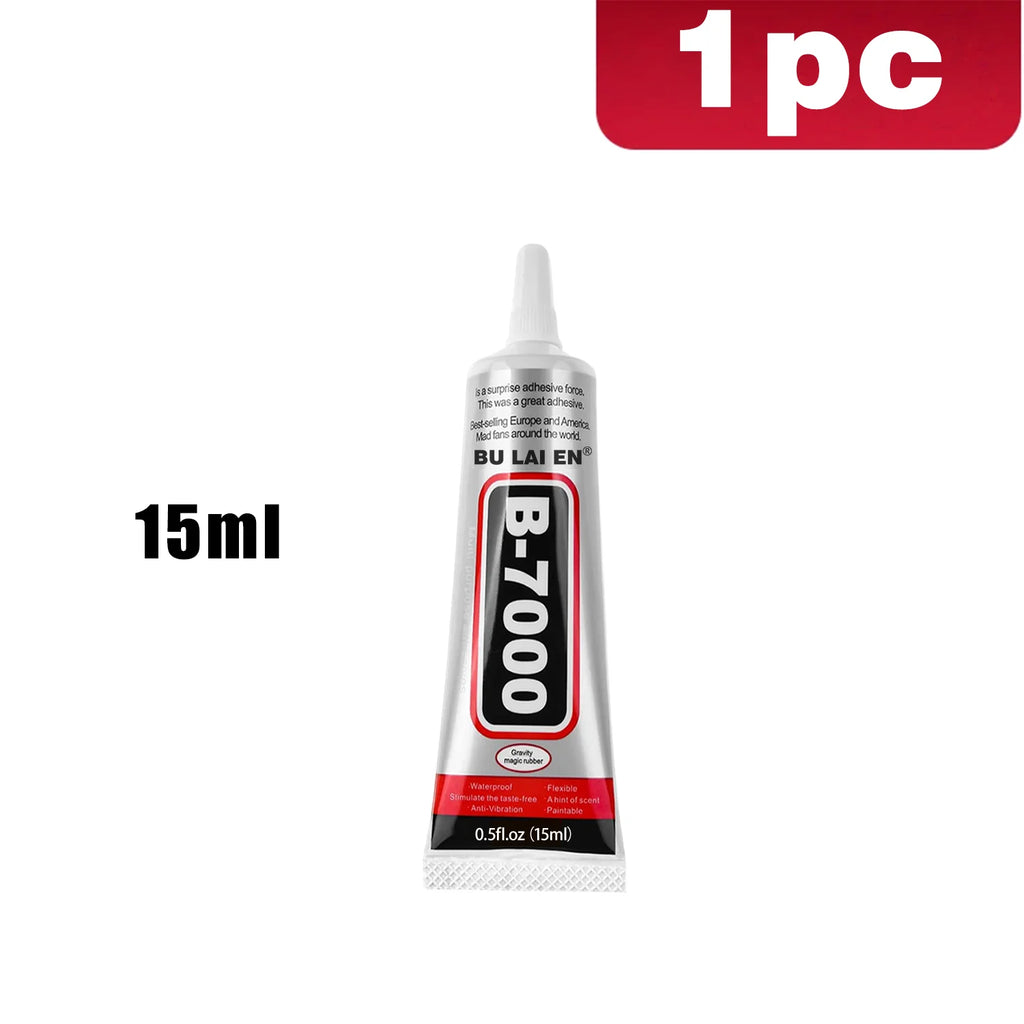 B-7000 Fabric Glue Permanent and Washable Adhesive, No-Sew Fabric Glue for Clothing, Denim, Polyester, Cotton, Flannel Materials