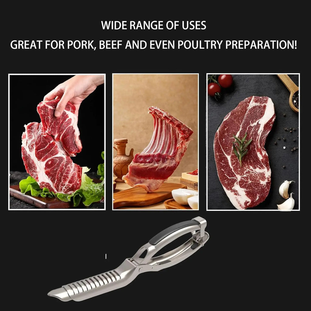 Pro Rib Membrane Remover Tool Stainless Steel Trimming with Curved Blade&Ergonomic Handle Dishwasher Safe for Easy BBQ Grilling