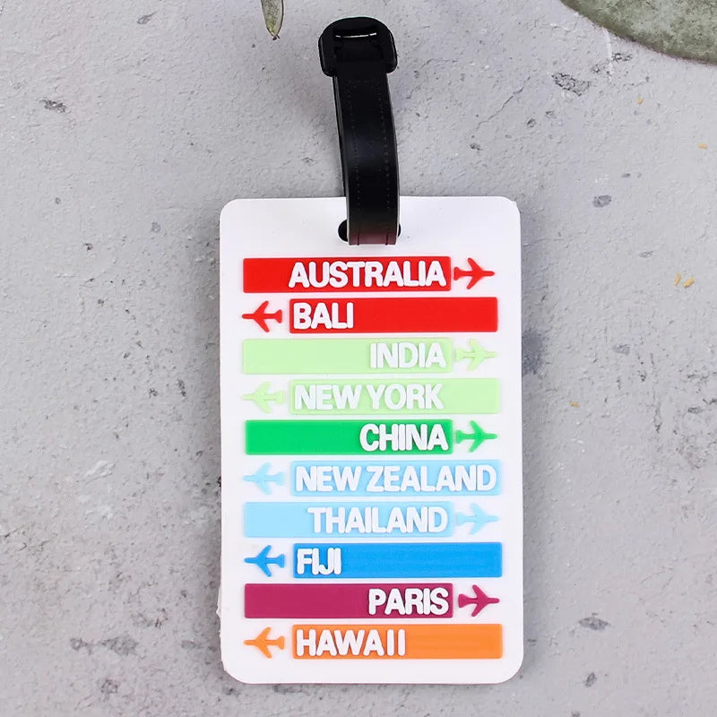New Letter Print PVC Travel Luggage Tag Women Men  Boarding Pass Luggage Tags Suitcase Tags Name ID Address Lable Luggage Label