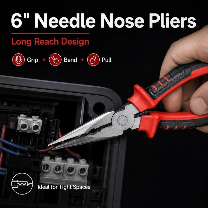 Heavy Duty Multifunctional Electrician Wire Pliers, Large Opening Sharp Hand Tool for Cutting, Twisting and Gripping Various Met