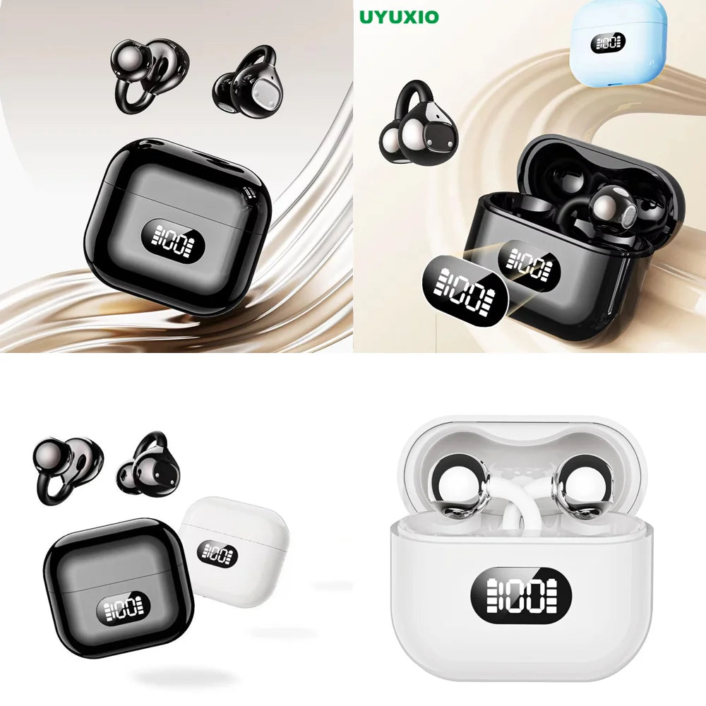 Clear Calls Earbuds Wireless IP7 Waterproof OWS Earphone with LED Display Long-Battery Life Headphone for Business Electronics