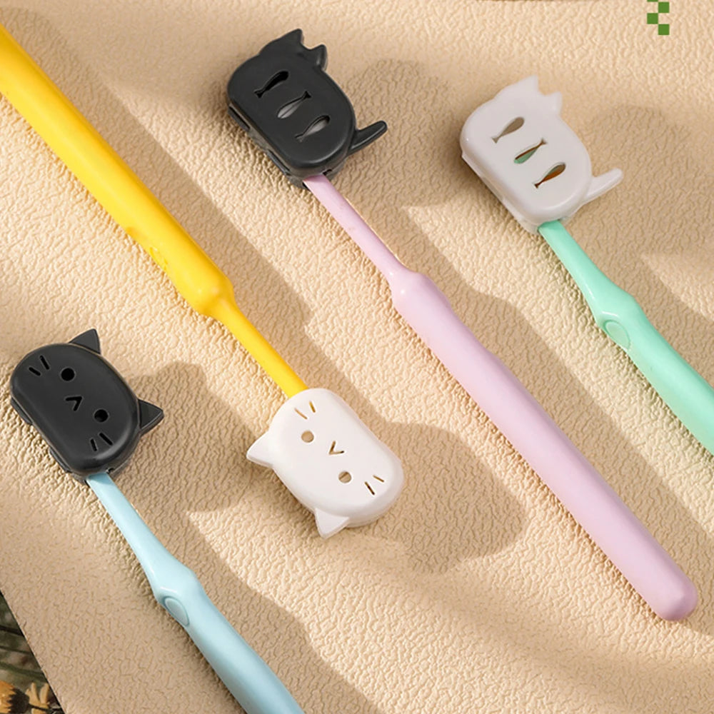4-piece set Cute Cat Toothbrush Protector Cover, Ventilated Dust Proof Toothbrush Head Cap for Clean Sanitary Toothbrush Storage