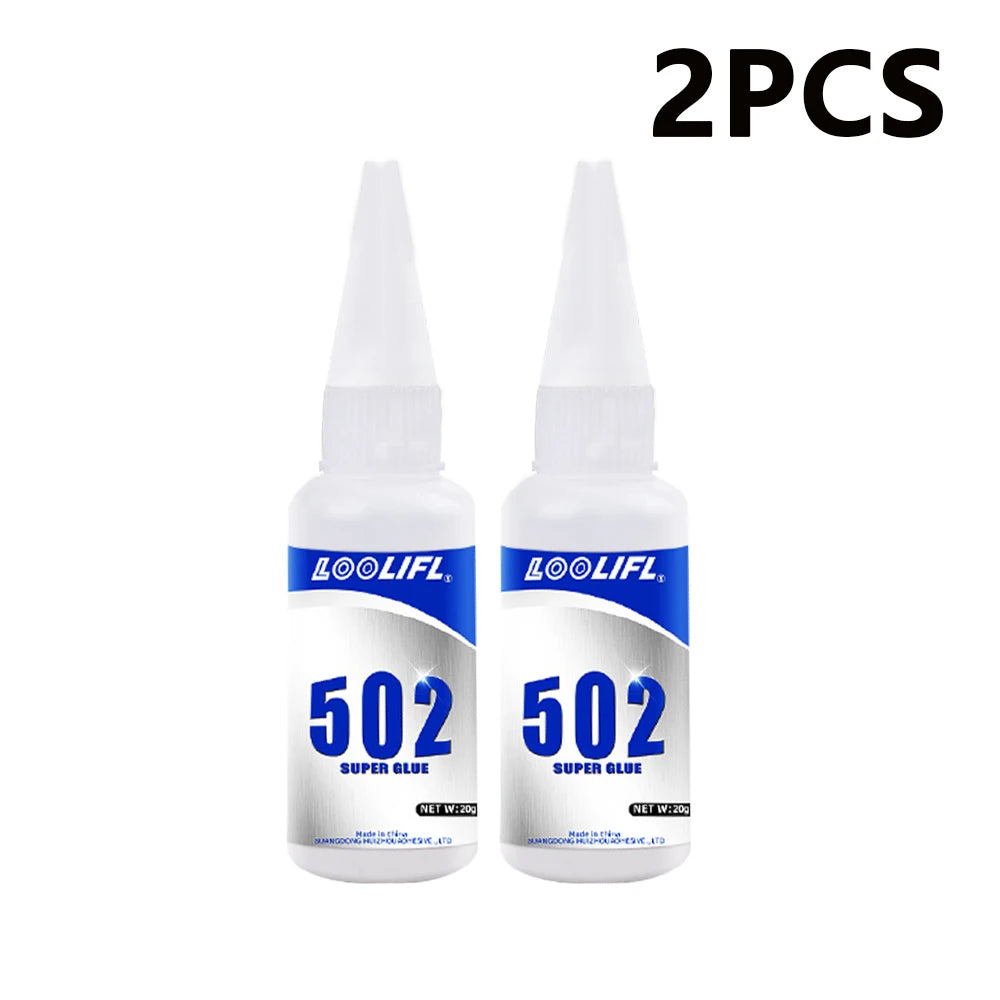 Loolifl 502 Super Glue Strong Adhesive Instant Quick Dry Glue for Ceramic Metal Leather Plastic Wood Multi-Purpose Repair Glue
