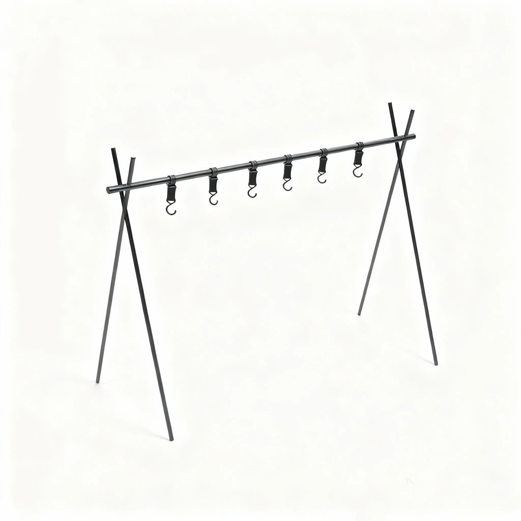 Outdoor Folding Hanging Rack, Camping Cookware and Tableware Storage Hook Rack for Outdoor Hiking, Picnic