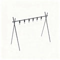 Outdoor Folding Hanging Rack, Camping Cookware and Tableware Storage Hook Rack for Outdoor Hiking, Picnic