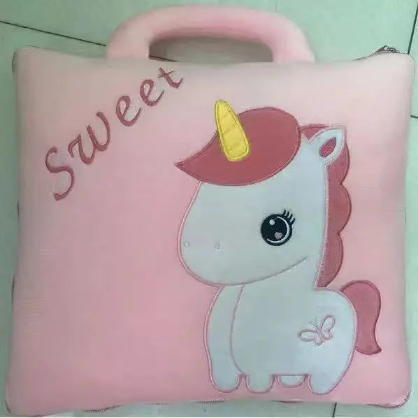 Cute Pillow Quilt Dual-use Pillow Folding Air Conditioning Blanket Car Interior Cushion Pillow 3-in-1 Office Nap Cushion Blanket